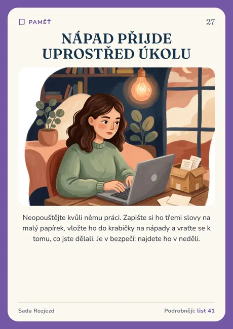 Karta: Nápad přijde uprostřed úkolu