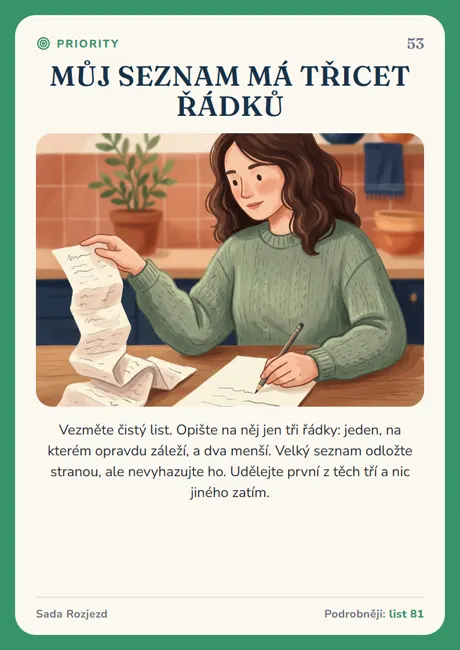 Karta: Můj seznam má třicet řádků